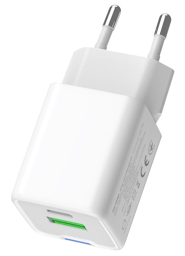 COLORWAY 1x USB-C/ síťová nabíječka/ GaN/ PD/ PPS/ QC/ 30W/ Včetně 100cm kabelu/ Bílá