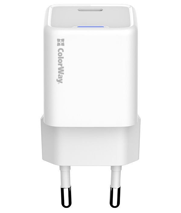 COLORWAY 1x USB-C/ síťová nabíječka/ GaN/ PD/ PPS/ 30W/ Včetně 100cm kabelu/ Bílá