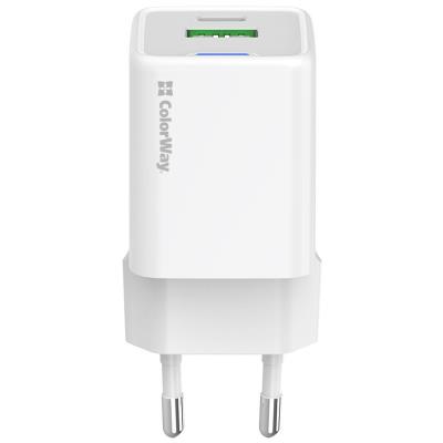 COLORWAY 1x USB-C/ síťová nabíječka/ GaN/ PD/ PPS/ QC/ 30W/ Včetně 100cm kabelu/ Bílá