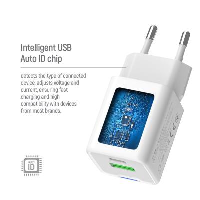 COLORWAY 1x USB-C/ síťová nabíječka/ GaN/ PD/ PPS/ QC/ 30W/ Včetně 100cm kabelu/ Bílá