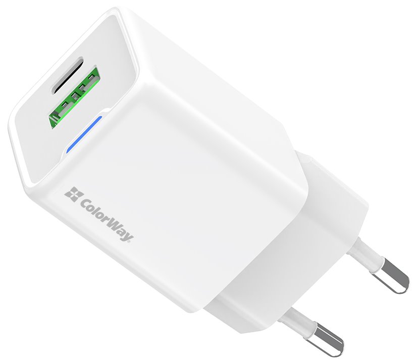 COLORWAY 1x USB-C/ síťová nabíječka/ GaN/ PD/ PPS/ QC/ 35W/ Včetně 100cm kabelu/ Bílá
