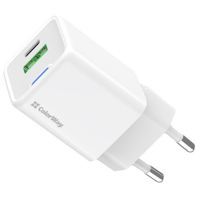 COLORWAY 1x USB-C/ síťová nabíječka/ GaN/ PD/ PPS/ QC/ 35W/ Včetně 100cm kabelu/ Bílá