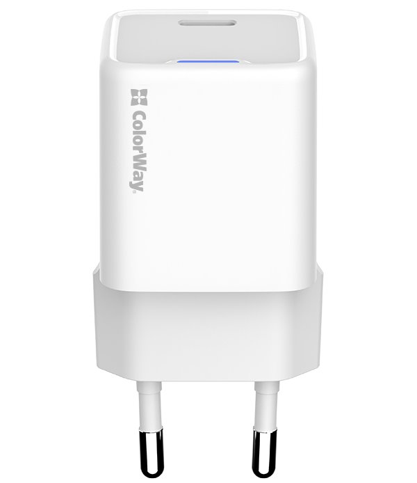 COLORWAY 1x USB-C/ síťová nabíječka/ GaN/ PD/ PPS/ 35W/ Včetně 100cm kabelu/ Bílá