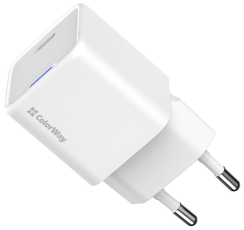 COLORWAY 1x USB-C/ síťová nabíječka/ GaN/ PD/ PPS/ 35W/ Včetně 100cm kabelu/ Bílá