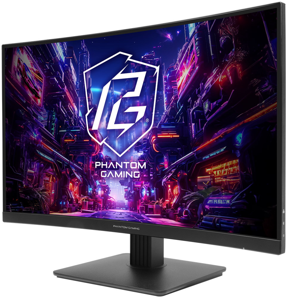 Phantom Gaming by Asrock monitor zakřivený PG27QRT1B 27"/VA/2560x1440/180Hz/300cd/m2/1ms/HDMI/DP/speaker