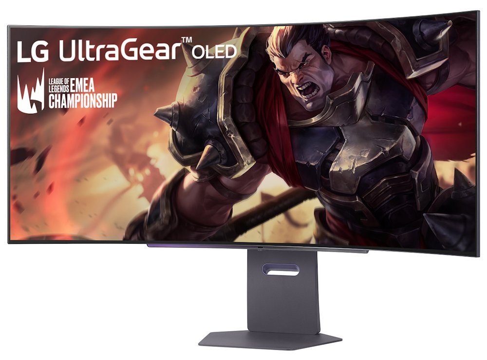 LG monitor zakřivený 45GX90SA-B 44,5 " OLED/3440x1440/21:9/275cd/m2/240 HZ/0,03ms/ DP/HDMI/USB-C/LAN/7Wx2/výškově stav.