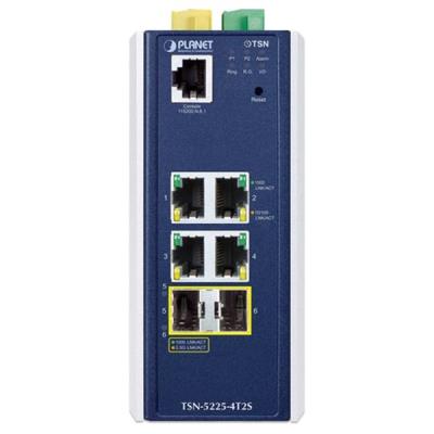 Planet TSN-5225-4T2S průmyslový TSN L2+ switch, 4x1Gb, 2x2.5G SFP, 1x RJ45-to-RS232, RING, 1588PTP, -40~75°C