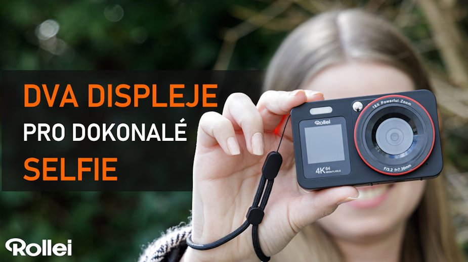 Rollei Compactline 64 Dual Screen/ 64 MPix/ 18x digital zoom/ 2,8 a 1,4" LCD/ 4K video/ Černý