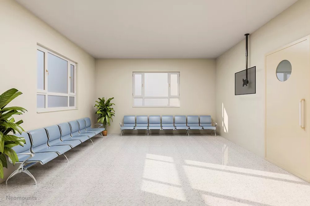 Neomounts CL35-340BL12 Flat Screen Ceiling Mount (Height: 106-156 cm)