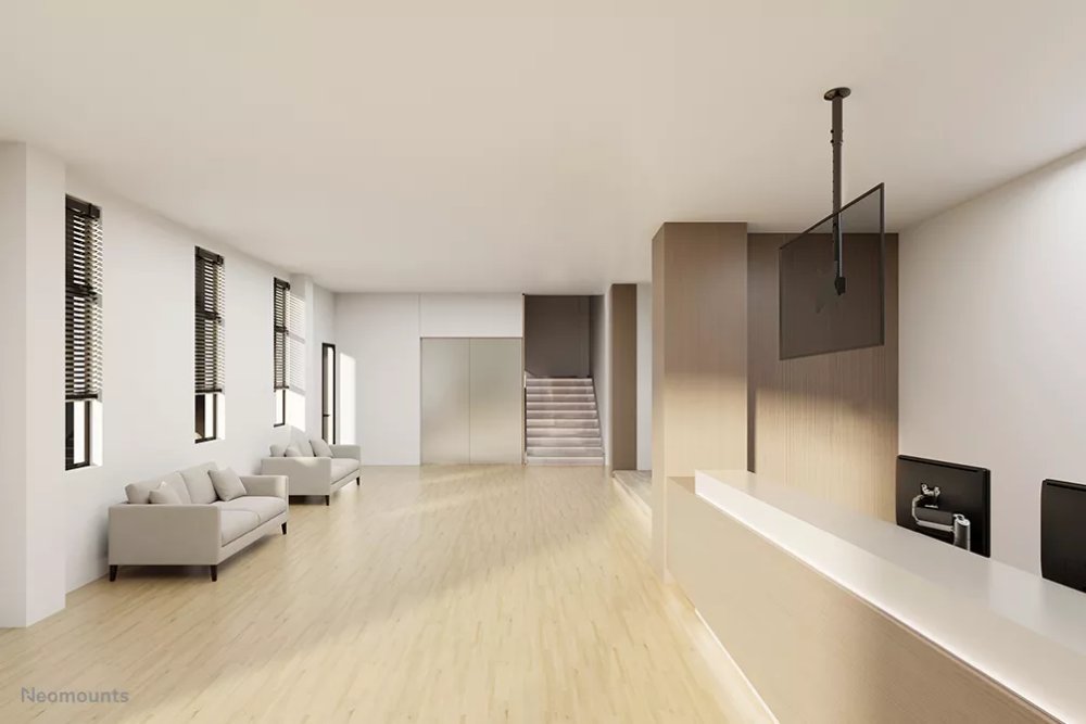 Neomounts CL35-340BL12 Flat Screen Ceiling Mount (Height: 106-156 cm)