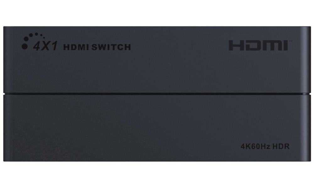 PremiumCord HDMI switch 4:1 s podporou rozlišení 4Kx2K@60Hz, 1080P, HDR, s ovládáním tlačítkem a dálkovým ovladačem