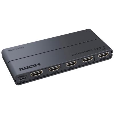 PremiumCord HDMI switch 4:1 s podporou rozlišení 4Kx2K@60Hz, 1080P, HDR, s ovládáním tlačítkem a dálkovým ovladačem