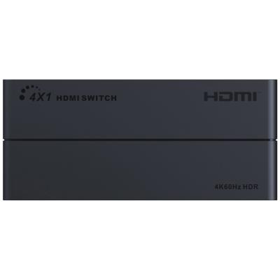 PremiumCord HDMI switch 4:1 s podporou rozlišení 4Kx2K@60Hz, 1080P, HDR, s ovládáním tlačítkem a dálkovým ovladačem