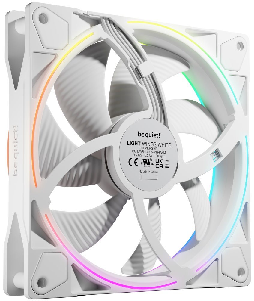 Be quiet! / ventilátor Light Wings 140mm PWM Reverse / 140mm ARGB / PWM / bílý