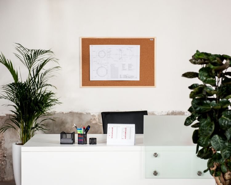 AVELI Korková nástěnka/ 90x120 cm/ dřevěný rám