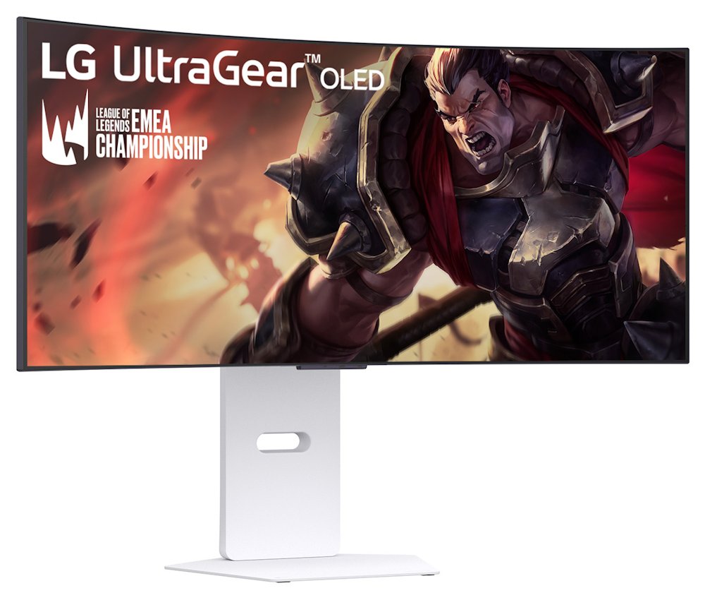LG monitor zakřivený 34GX90SA-W 34 " OLED/3440x1440/21:9/275cd/m2/240 HZ/0,03ms/ DP/HDMI/USB-C/LAN/7Wx2/výškově stav.