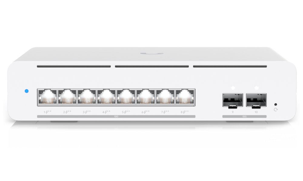 Ubiquiti UniFi Switch Pro XG 8 PoE - 8x 10GbE, 2x SFP+, Etherlighting, 8x PoE++ (PoE budget 155W)