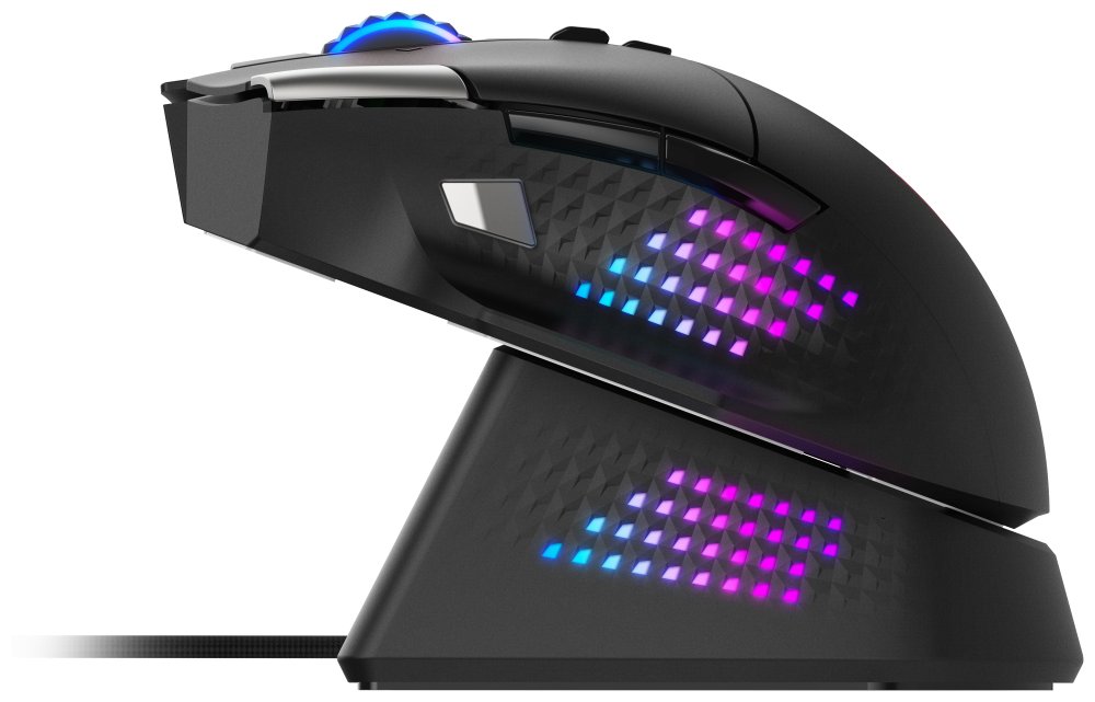MSI herní myš VERSA PRO Wireless + Mouse Dock PRO/ bezdrátová/ 26.000 dpi/ 2,4GHz/ BT5.3/ USB/ RGB/ 15 tlačítek