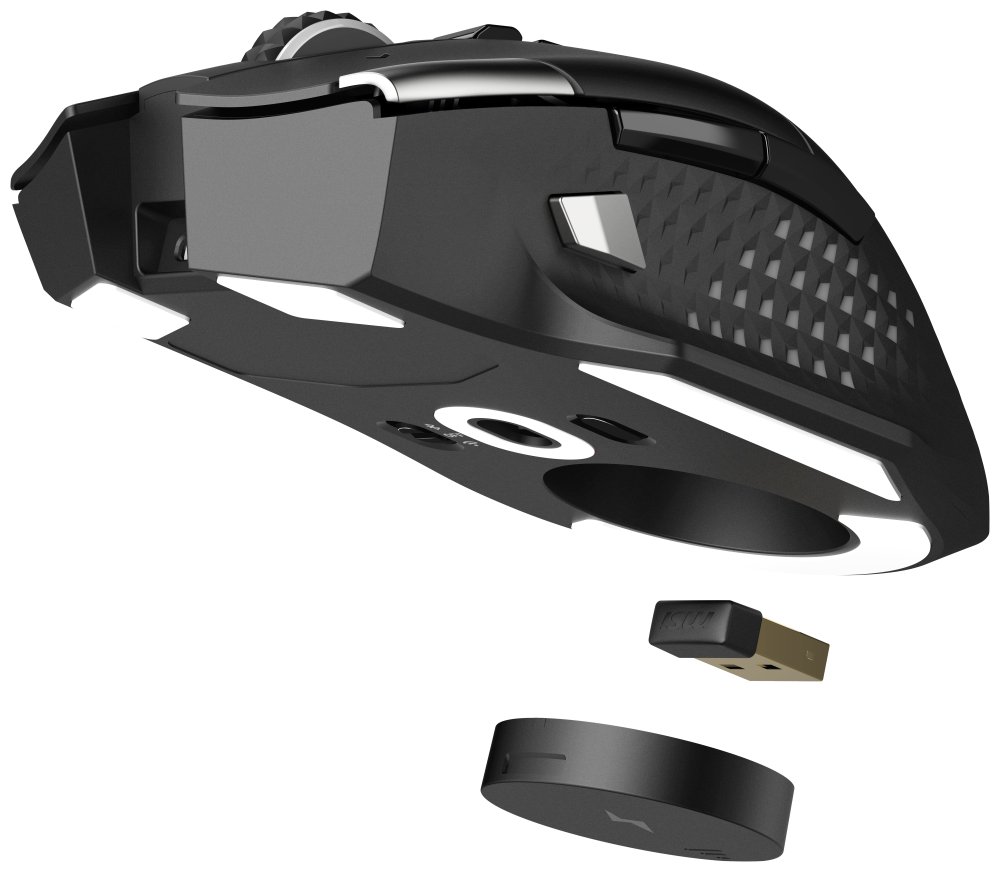 MSI herní myš VERSA PRO Wireless + Mouse Dock PRO/ bezdrátová/ 26.000 dpi/ 2,4GHz/ BT5.3/ USB/ RGB/ 15 tlačítek