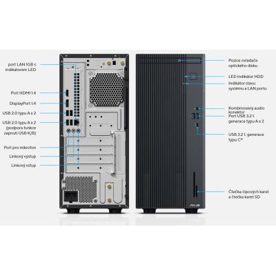 ASUS ExpertCenter P5/ Mini TWR/ i5-13420H/ 16GB/ 512GB SSD/ Intel® UHD/ bez OS/ DVD-RW/ kbd+myš/ šedý