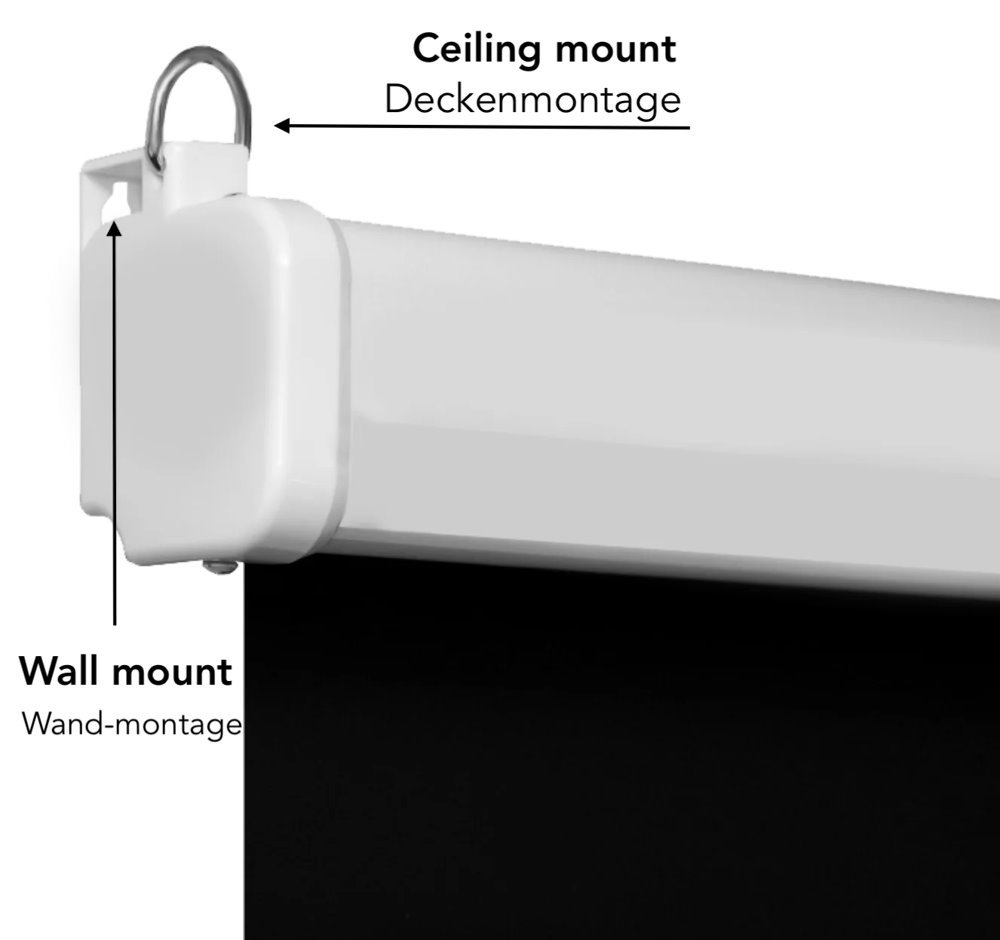 POŠKOZENÝ OBAL - ELITE SCREENS plátno roleta 120" (304,8cm)/ 16:9/ 149,4×265,7cm/ gain 1.1/ case bílý/ MaxWhite FG/ slow retra...