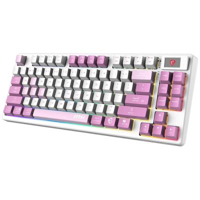 MSI herní klávesnice FORGE GK600 TKL Violet/ bezdrátová 2,4GHz+BT/ mechanická/ RGB/ USB-C/ display/ CZ+SK layout