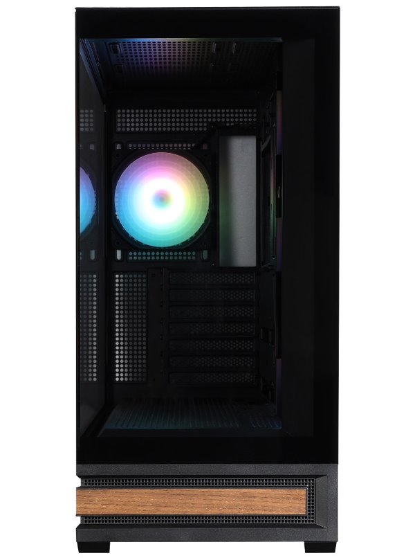 Zalman skříň P40 Namu / midT/ 4x120mm ARGB fan / 2xUSB 3.0 / USB-C / panoramatická / dřevěné doplňky / černá