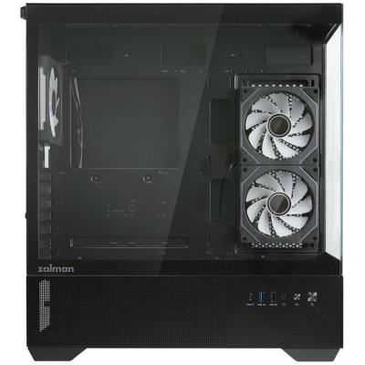 Zalman skříň Chronix / midT / 3x120mm ARGB fan / USB 2.0 / USB 3.0 / USB-C / panoramatická / černá