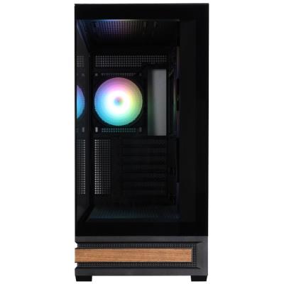 Zalman skříň P40 Namu / midT/ 4x120mm ARGB fan / 2xUSB 3.0 / USB-C / panoramatická / dřevěné doplňky / černá