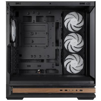 Zalman skříň P40 Namu / midT/ 4x120mm ARGB fan / 2xUSB 3.0 / USB-C / panoramatická / dřevěné doplňky / černá