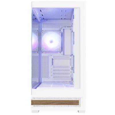 Zalman skříň P40 Namu / midT/ 4x120mm ARGB fan / 2xUSB 3.0 / USB-C / panoramatická / dřevěné doplňky / bílá