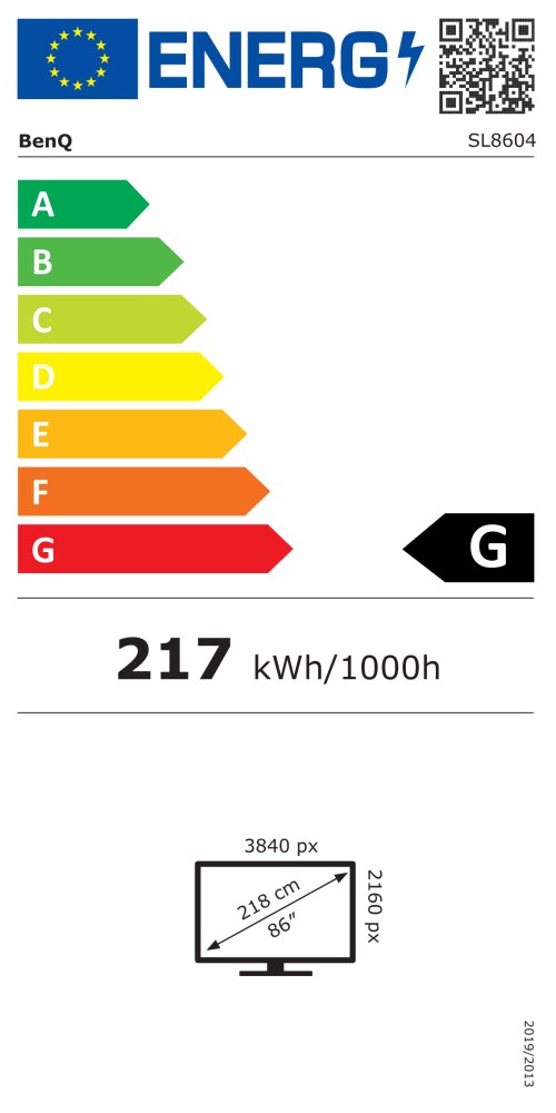 BENQ panel 86" SL8604/ Digital Signage/ UHD 4K/ provoz 24/7/ 2x HDMI/ RJ45/ RS232/ USB/ Android