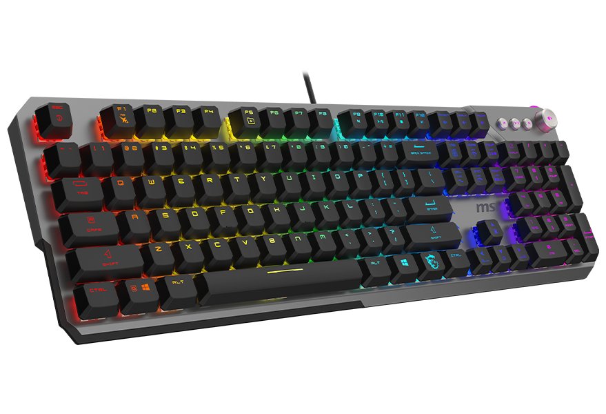 MSI herní klávesnice STRIKE 600 Silent/ drátová/ mechanická/ RGB podsvícení/ USB/ CZ+SK layout