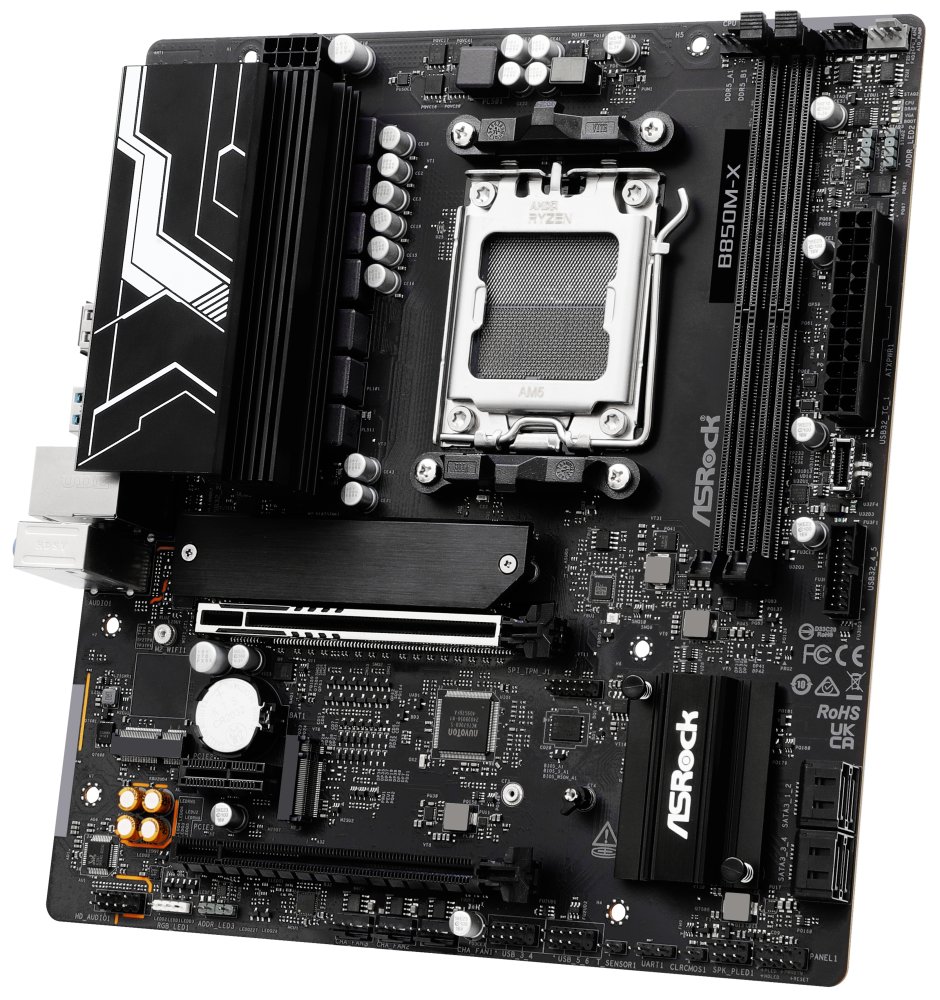 ASRock B850M-X R2.0 / AMD B850 / AM5 / 2x DDR5 DIMM / 2x M.2 / HDMI / DP / USB-C / mATX