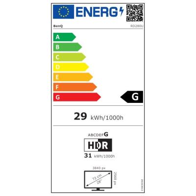 ROZBALENÉ - BENQ 28" IPS LED RD280U/ 3840x2560 / 1200:1/ 5ms/ 350 cdm/ HDMI/ DP/USB-C/Daisy chain/výškově nast./ černý