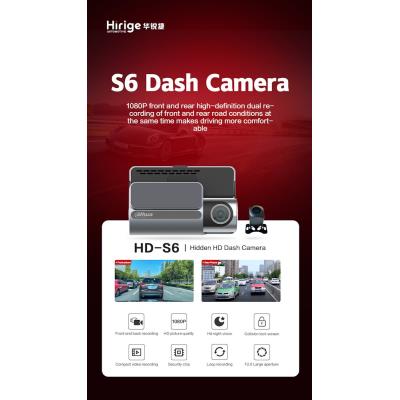 DAHUA kamera do auta S6/ Full HD rozlišení/ duální kamera/ GPS/ mini USB/ Wi-Fi/ microSD slot