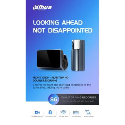 DAHUA kamera do auta S6/ Full HD rozlišení/ duální kamera/ GPS/ mini USB/ Wi-Fi/ microSD slot
