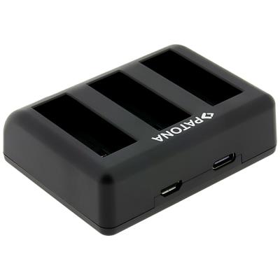 PATONA nabíječka pro digitální kameru Triple DJI Osmo Action 3 / 4 / 5 USB-C