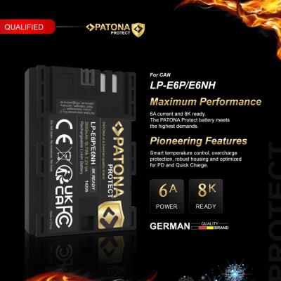PATONA baterie pro foto Canon LP-E6P/LP-E6NH 2600mAh 6A Li-Ion Protect EOS R5 Mark II 8K