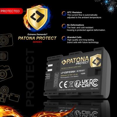 PATONA baterie pro foto Canon LP-E6P/LP-E6NH 2600mAh 6A Li-Ion Protect EOS R5 Mark II 8K