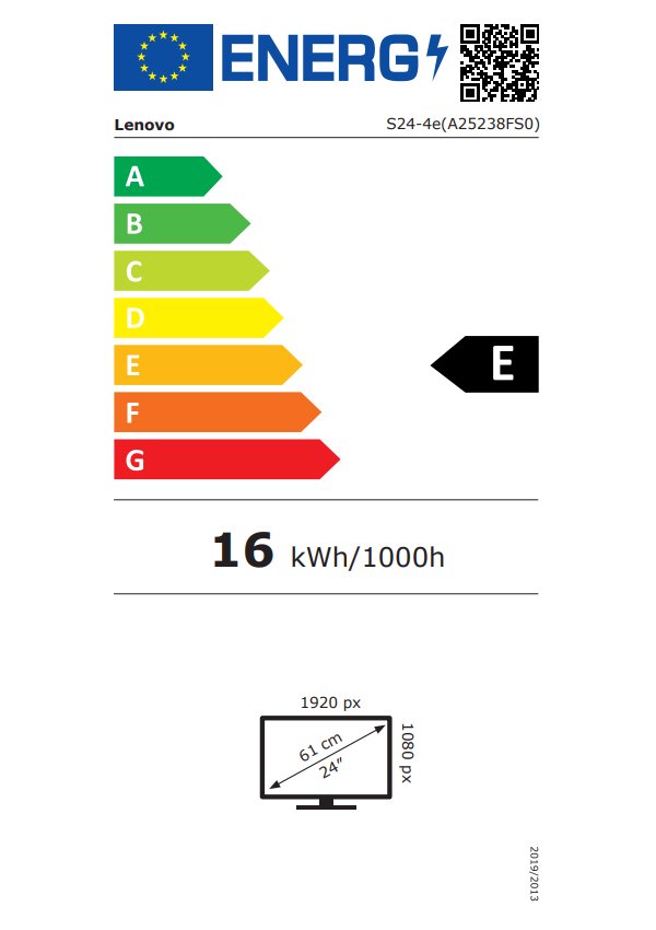 Lenovo S24-4e/ 23,8" VA/ 1920x1080/ 16:9/ 250cd/m2cmd/ 3000:1/ 4ms/ HDMI