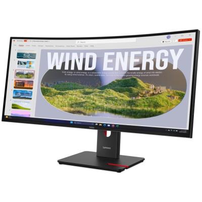 Lenovo T34WD-40 s MC60/ 34" VA, prohnutý/ 3440x1440/ 21:9/ 300cd/m2cmd/ 3000:1/ 4ms/ HDMI/ DP/ USB/ RJ45/ VESA/ černý