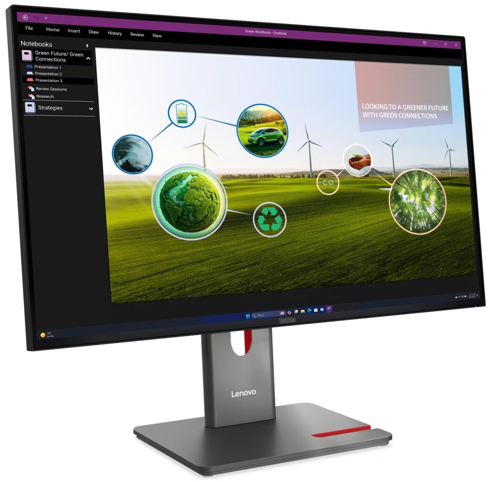 Lenovo P27Q-40 s MC60/ 27" ECO-IPS/ 2560x1440/ 16:9/ 350cd/m2cmd/ 1500:1/ 4ms/ HDMI/ DP/ USB/ VESA/ černý