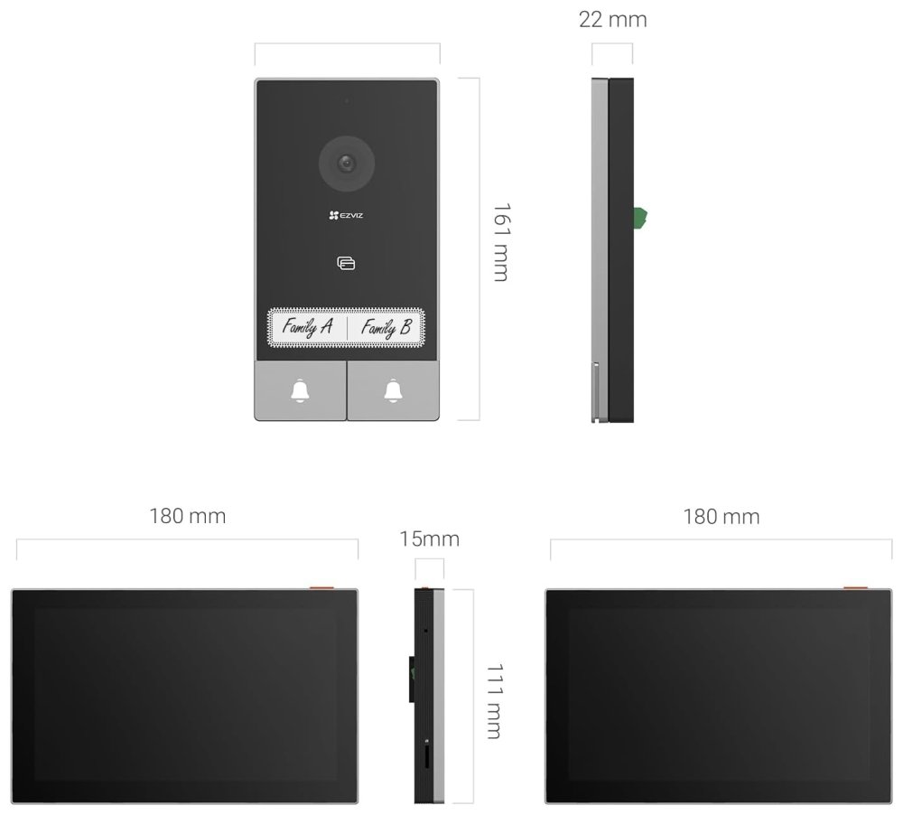 EZVIZ chytrý domácí interkom HP7 2-Family Kit-EU