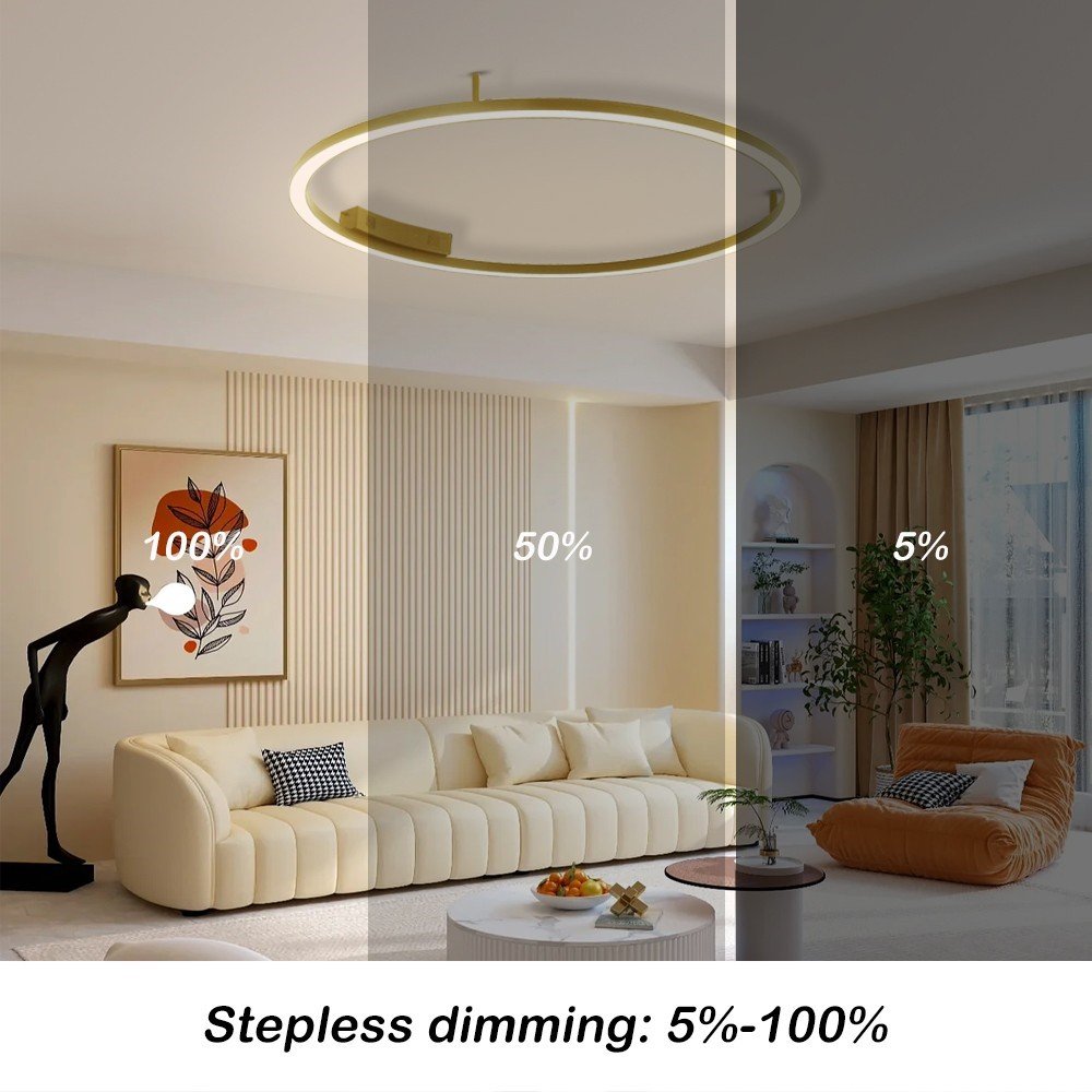 IMMAX NEO FINO SMART LED stropní (nástěnné) svítidlo zlaté 80cm 55W 4285lm, DO, Zigbee 3.0 TUYA