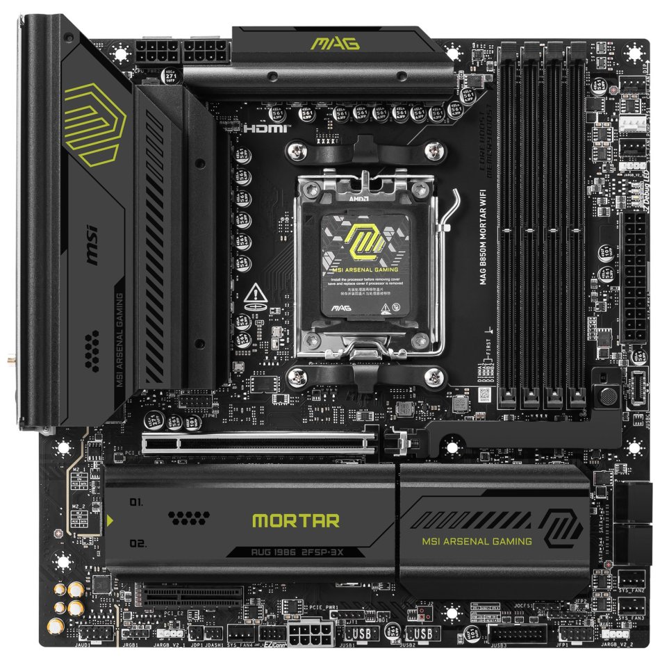 MSI MAG B850M MORTAR WIFI / AMD B850 / AM5 / 4x DDR5 / M.2 / WiFi / mATX