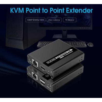 PremiumCord HDMI KVM extender 4K a FULL HD 1080p na 70m s přenosem USB