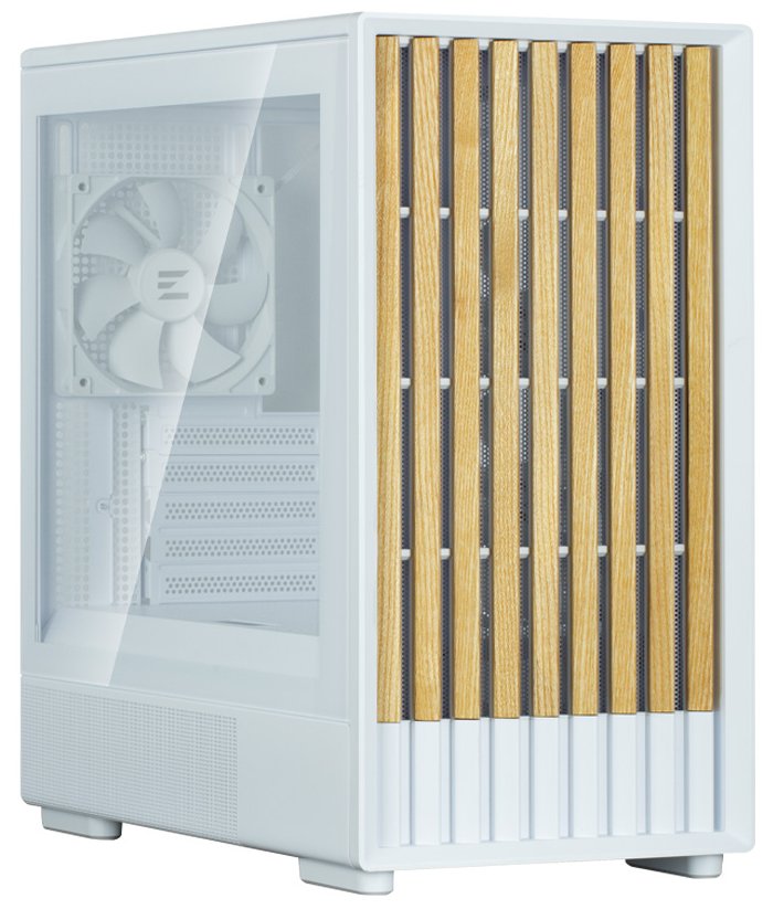 Zalman skříň P10 Namu / miniT/ 3x120mm fan / USB 3.0 / USB-C / dřevěné doplňky / bílá