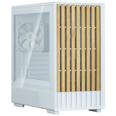 Zalman skříň P10 Namu / miniT/ 3x120mm fan / USB 3.0 / USB-C / dřevěné doplňky / bílá