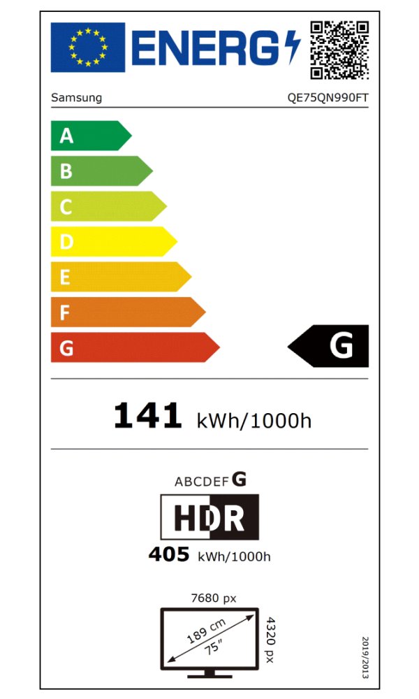 SAMSUNG SMART NEO QLED TV 75"/ QE75QN990F/ 8K Ultra HD 7680x4320/ DVB-T2/S2/C/ H.265/HEVC/ 5xHDMI/ 3xUSB/ Wi-Fi/ LAN/ G
